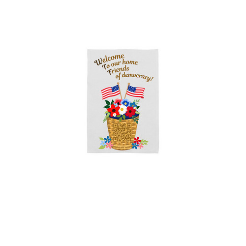 Patriotic Flowers yard flag&nbsp;, a White 12" x 18" Yard Flag