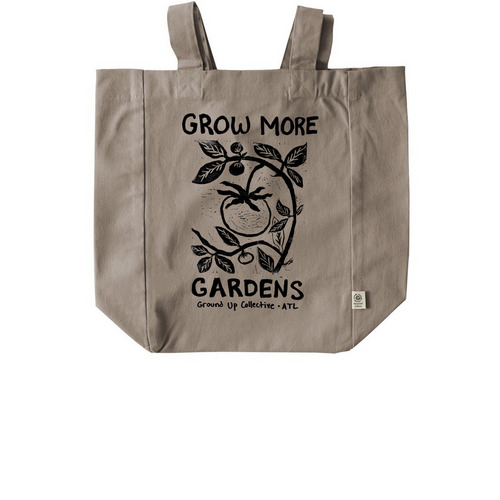 Grow More Gardens - Tote, a Pumice Recycled Cotton Tote Bag