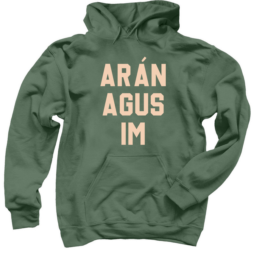 Riff Raff Irish Shirts, a Military Green Pullover Hoodie
