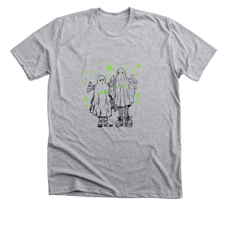 t4t ghosts black/green, a Athletic Heather Premium Unisex Tee