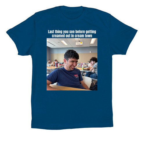 CREAM TOWN OG, a Cool Blue Premium Cotton Tee