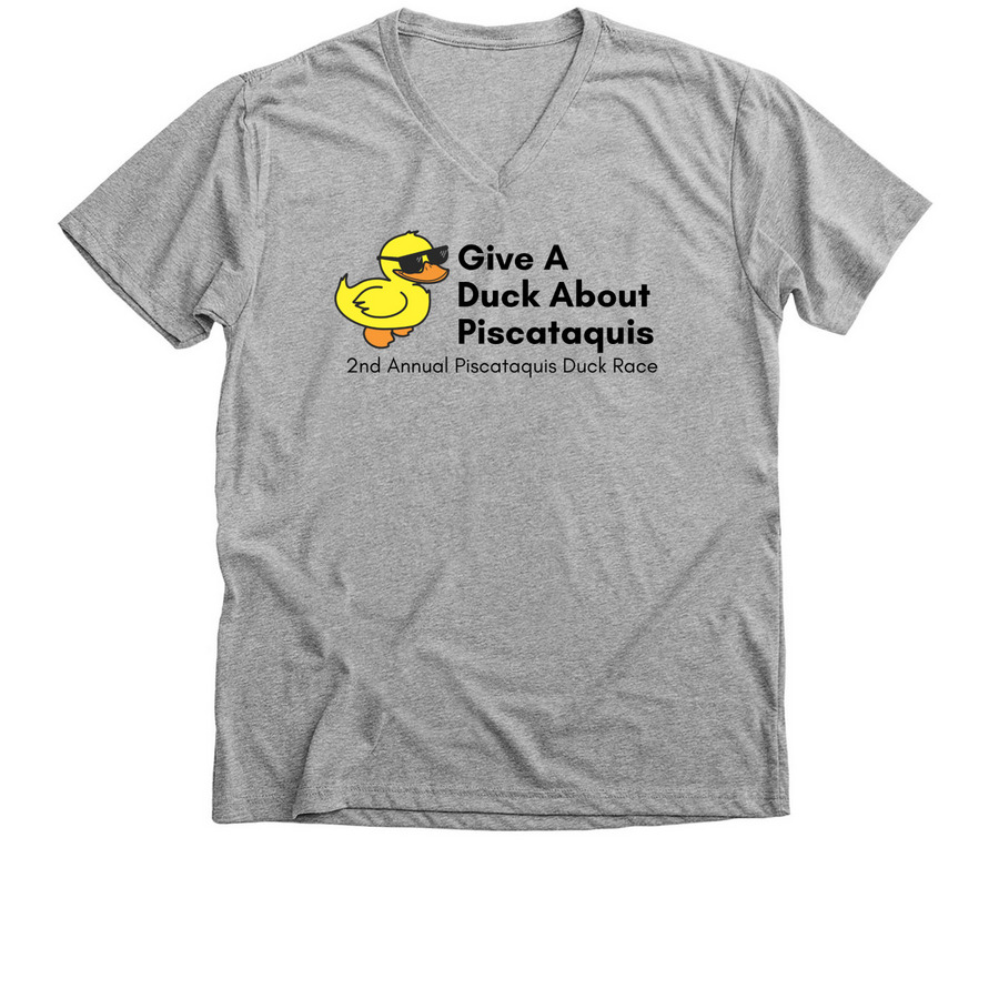 Give a Duck About Piscataquis, a Athletic Heather Premium V-Neck Tee