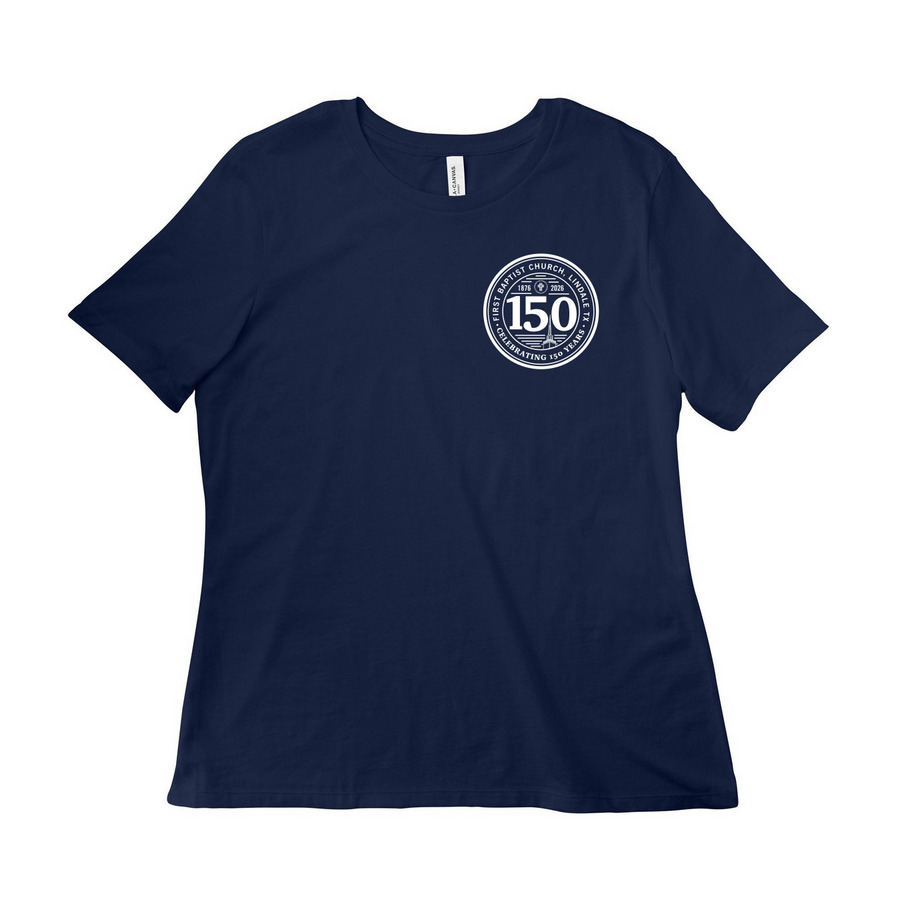 Anniversary Shirts, a Navy Women?s Relaxed Cotton Tee