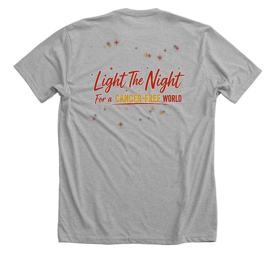 Light the Night with Blood Cancer United&nbsp;, a Athletic Heather Premium Unisex Tee (back-view)