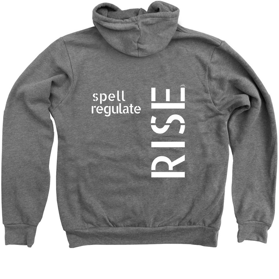 Zip Hoodie Spellers Rise, a Deep Heather Zip Up Hoodie (back-view)