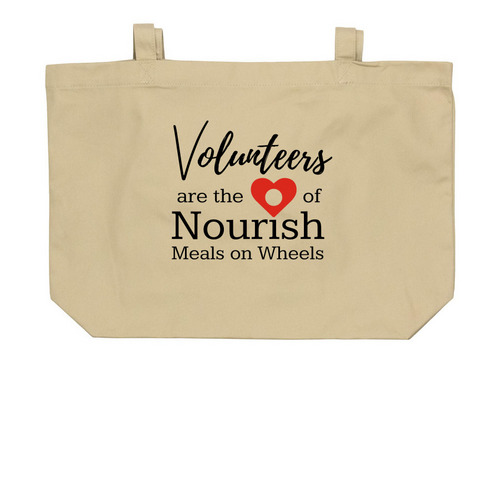 Volunteers are the Heart of Nourish!, a Oyster Large Organic Cotton Tote Bag
