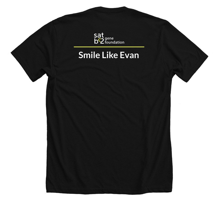 Smile Like Evan, a Solid Black Blend Premium Unisex Tee (back-view)