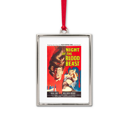 Night of the Blood Beast framed ornament, a White Silver Portrait Frame Ornament