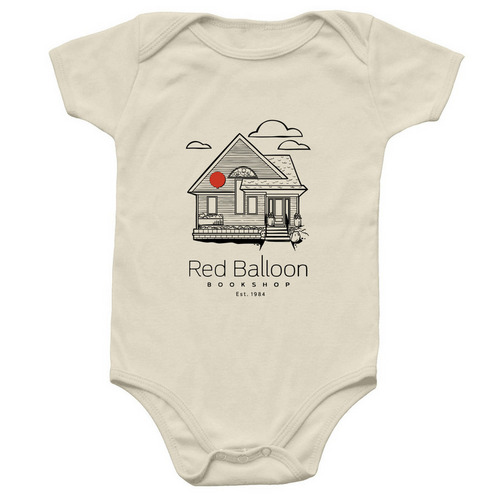 Red Balloon Onesie&nbsp; (Black Design), a Natural Infant Onesie