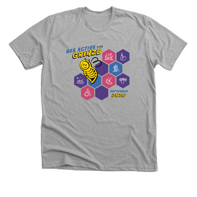 7th Annual Bee Active for GRIN2B, a Athletic Heather Premium Unisex Tee