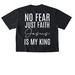 No fear Tee, a Black Comfort Colors Boxy Tee (back-view)
