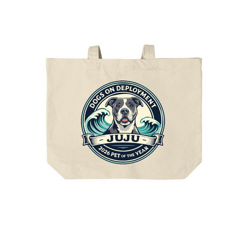 2026 DoD Mascot, Juju Totes, a Natural Cotton Canvas Tote Bag