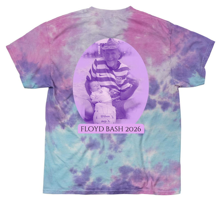 Floyd Bash 2026, a Cotton Candy Classic Tie Dye Tee (back-view)