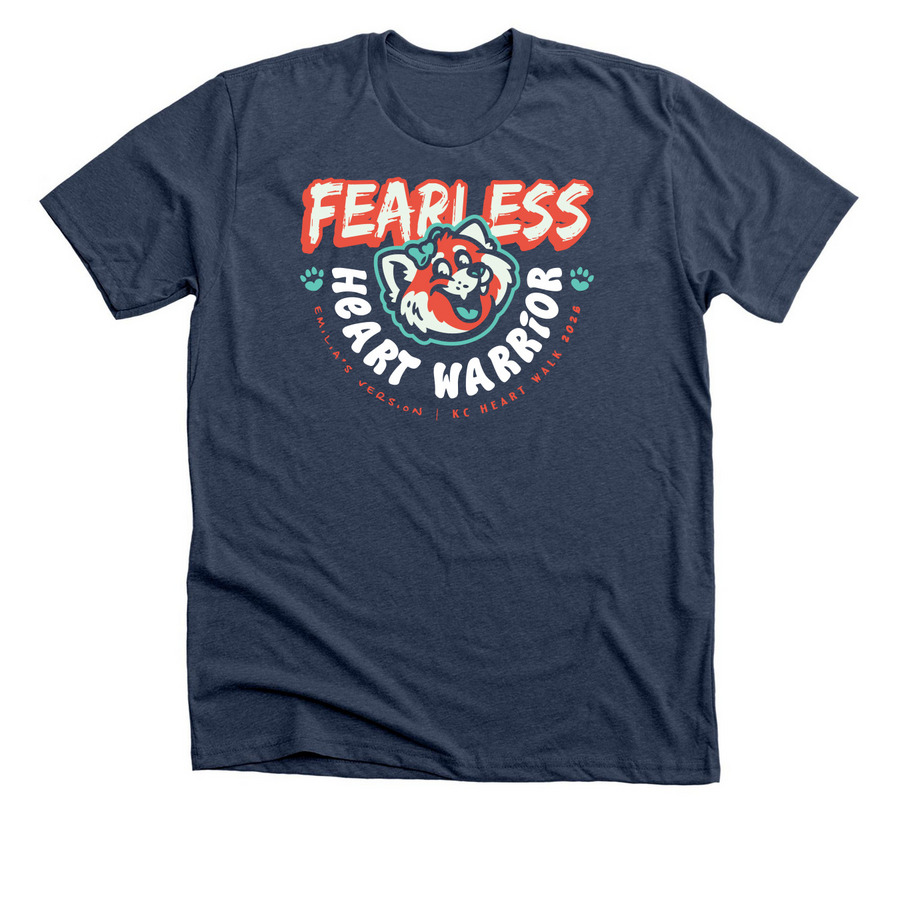 Emilia's Red Panda Heart Walk Shirt, a Heather Navy Premium Unisex Tee