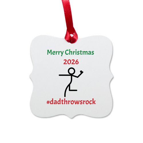 Dadthrowsrock Ornaments&nbsp;, a White Aluminum Square Ornament