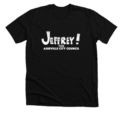 Support Jeffrey Burroughs for Asheville, a Solid Black Blend Premium Unisex Tee