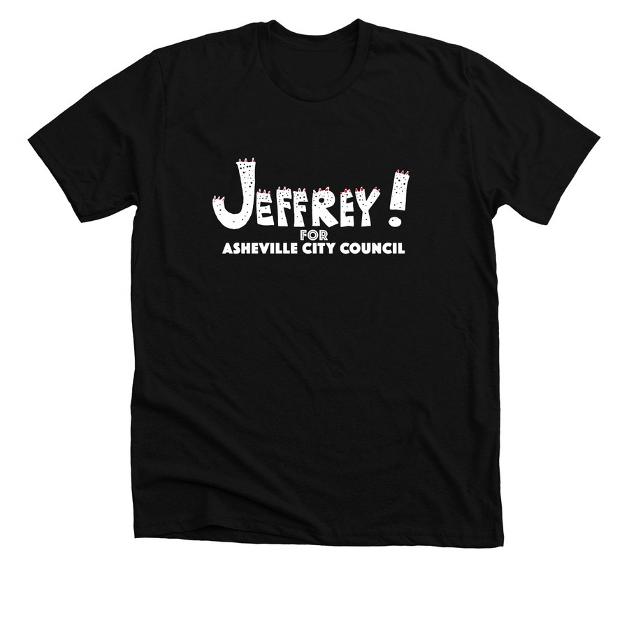 Support Jeffrey Burroughs for Asheville, a Solid Black Blend Premium Unisex Tee