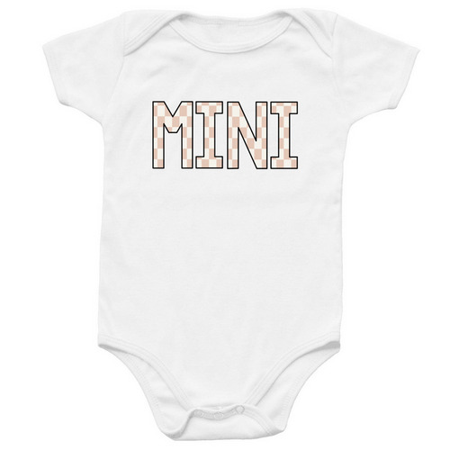 Checkered MINI, a White Infant Onesie