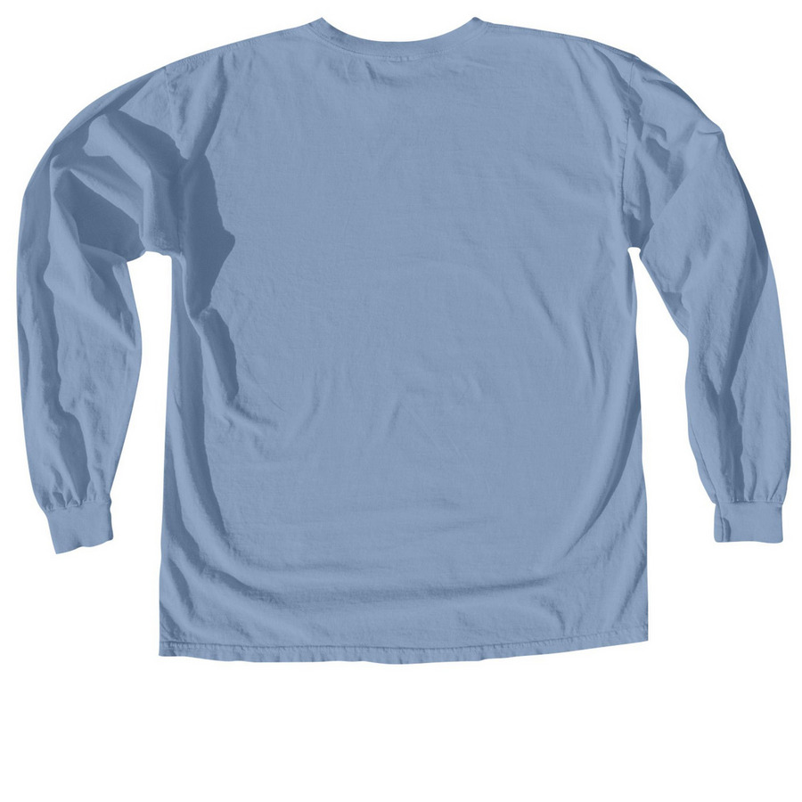 TXHR - Husky Mom, a Washed Denim Comfort Colors Long Sleeve Tee (back-view)