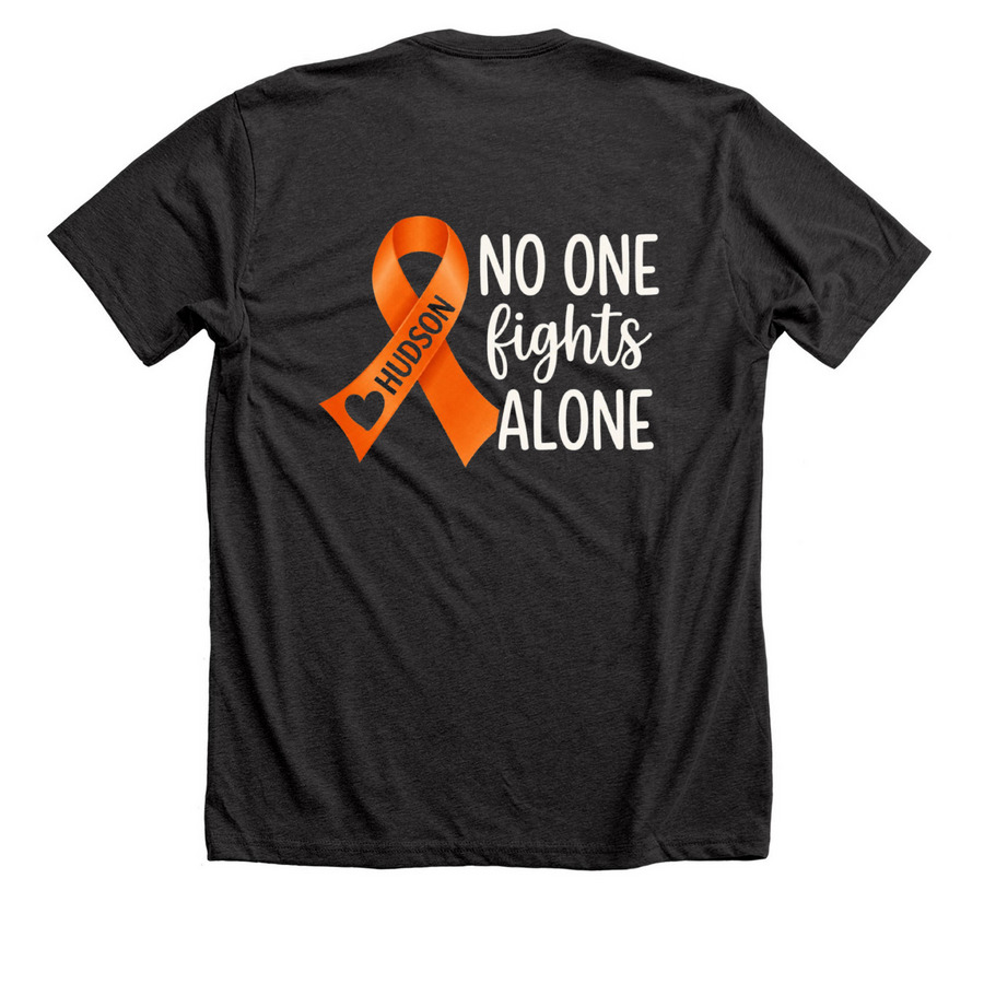 One Little Warrior. One Big Fight., a Dark Grey Heather Premium Unisex Tee (back-view)
