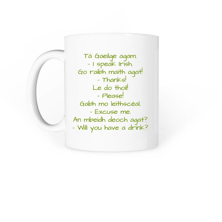 T?s Maith, a White Coffee Mug (back-view)