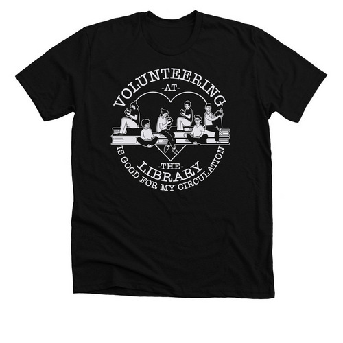 Volunteering at the library, a Solid Black Blend Premium Unisex Tee