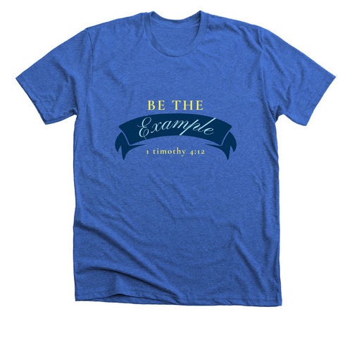 1 Timothy 4:12, a Heather True Royal Premium Unisex Tee