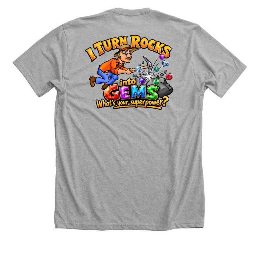 Logo Front SuperPower Back, a Athletic Heather Premium Unisex Tee (back-view)