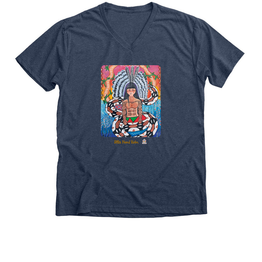 Yub? Nawa Ainbu - The Enchanted Boa Woman, a Heather Navy Premium V-Neck Tee