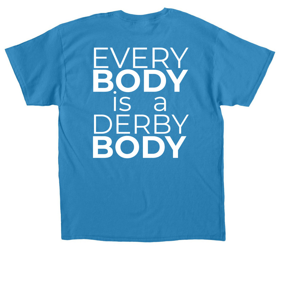 FRD Disability Pride, a Sapphire Classic Unisex Tee (back-view)