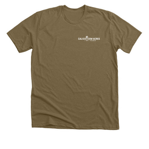 Front/Back Sunflower Logo, a Heather Olive Premium Unisex Tee