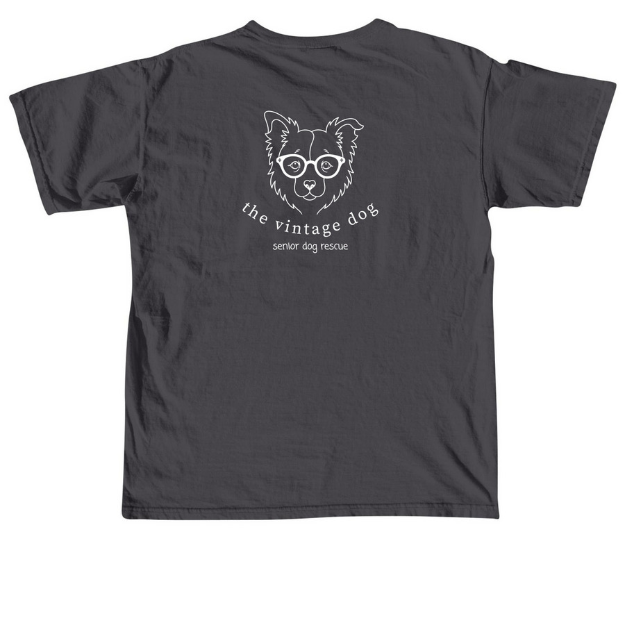 My Dog Bites Racists, a Graphite Comfort Colors Unisex Tee (back-view)
