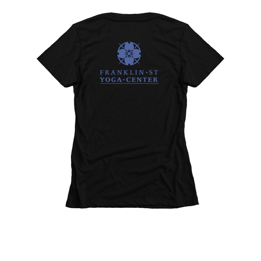FALL 2025 MERCH, a Black Women's Slim Fit Tee (back-view)