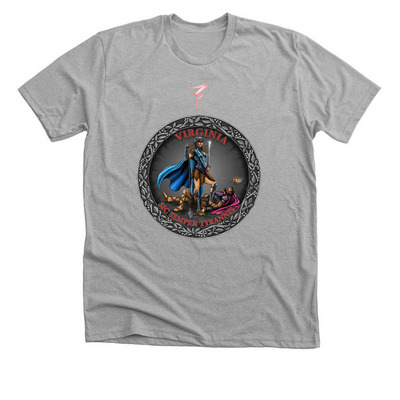 Virginia Seal Revolutionized, a Athletic Heather Premium Unisex Tee