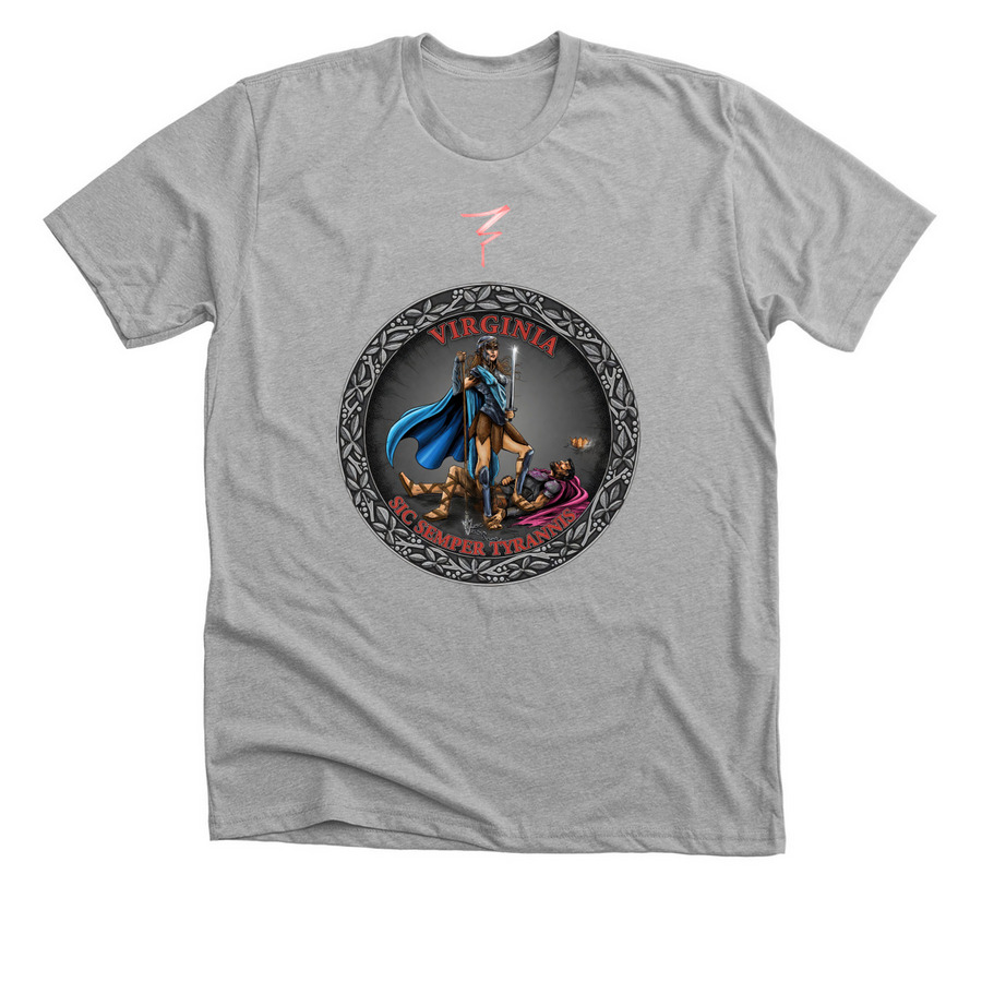 Virginia Seal Revolutionized, a Athletic Heather Premium Unisex Tee