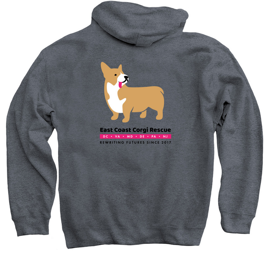 ECCR Logo Sweaters and Hoodies, a Dark Heather Pullover Hoodie (back-view)