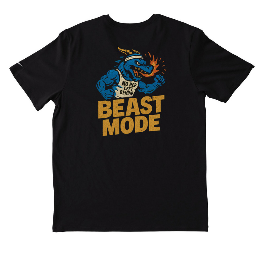 Beast Mode Fitness, a Black Nike Dri-FIT Jersey Blend Performance Tee (back-view)