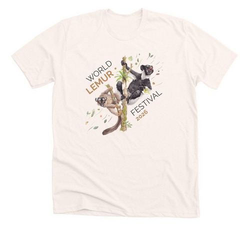 2026 World Lemur Festival Shirts, a Heather Natural Premium Unisex Tee