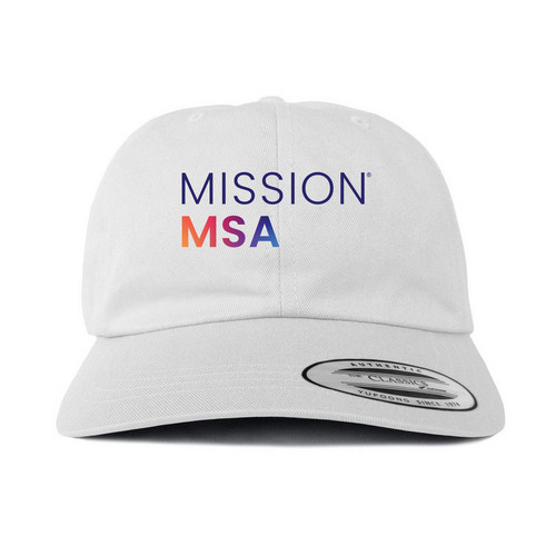 Mission MSA Hat, a White Printed Classic Baseball Cap