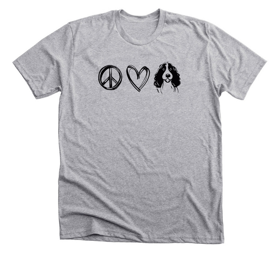 Peace, Love & Springers!, a Athletic Heather Premium Unisex Tee