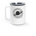 SPAC Travel Coffee Mug ***High Res Version***, a White Stainless Steel Travel Mug (back-view)