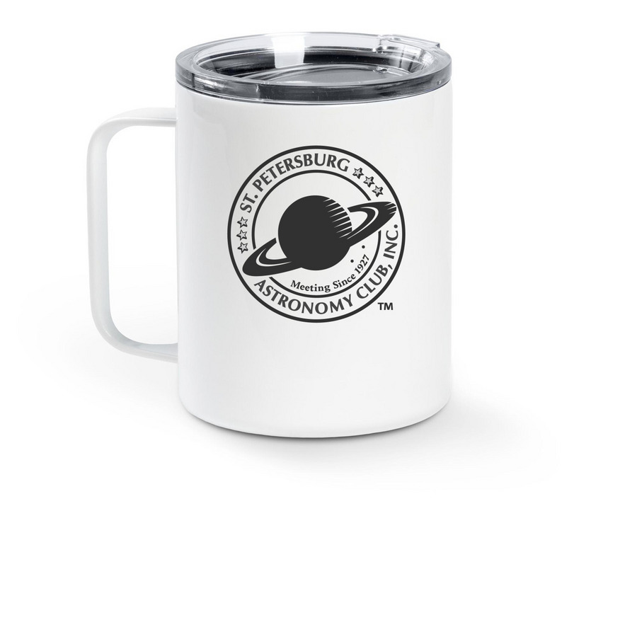 SPAC Travel Coffee Mug ***High Res Version***, a White Stainless Steel Travel Mug (back-view)