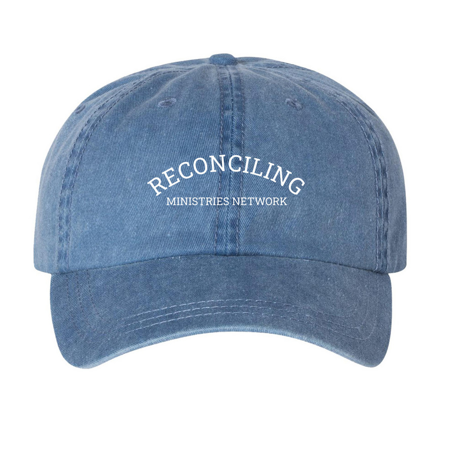 RMN Hat, a Royal Blue Printed Pigment Dye Baseball Cap