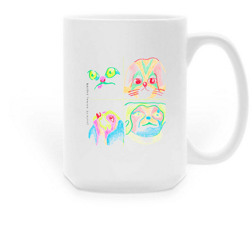 Shelter Grid Mug by Emma Bagley, a White Large Coffee Mug