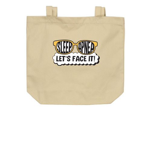 Sleep Apnea: Let's Face It! Totes, a Oyster Organic Cotton Tote Bag