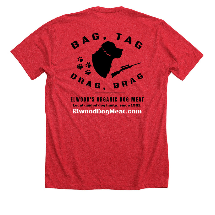 Guided Dog Hunt, a Heather Red Premium Unisex Tee (back-view)