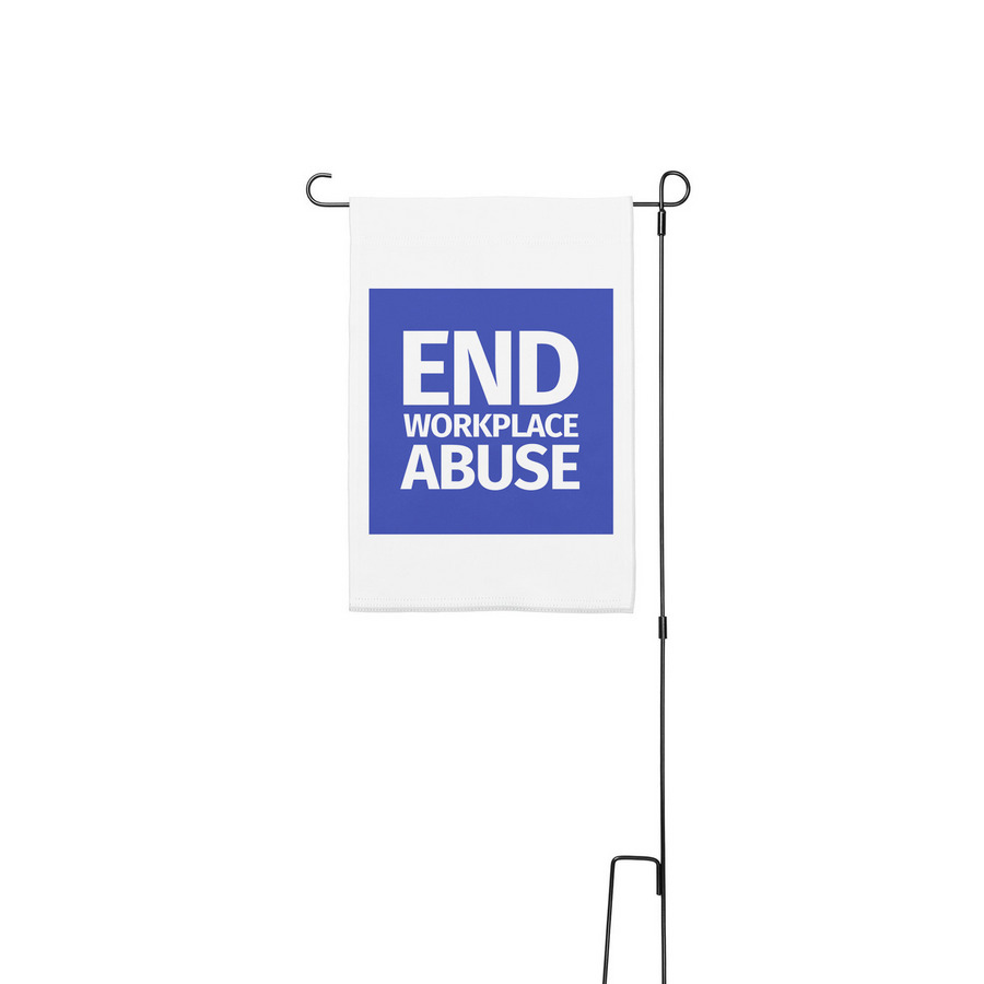 Yard sign, a White 12" x 18" Yard Flag with Stake