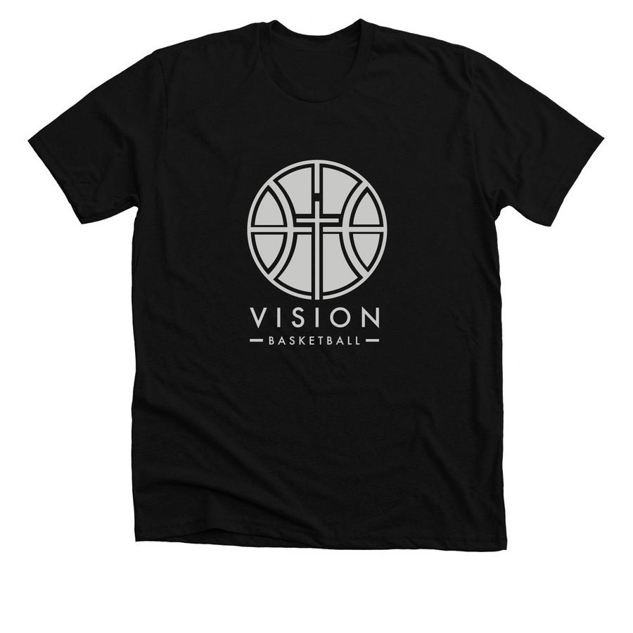 Vision Basketball - grey logo, a Solid Black Blend Premium Unisex Tee