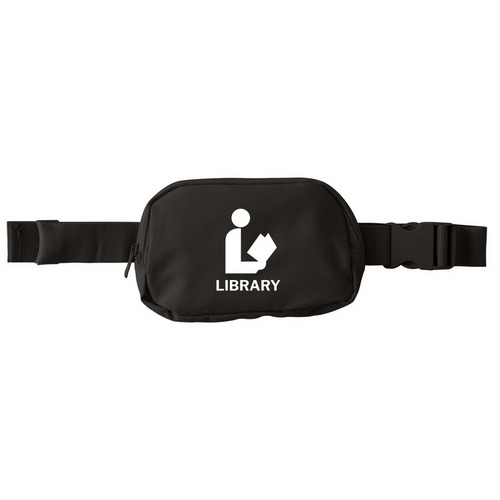 That Library Sign, a Deep Black Matte Hip Pack