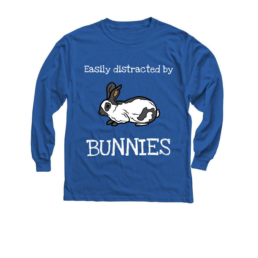 Easily Distracted By Bunnies&nbsp;, a Royal Youth Long Sleeve Tee